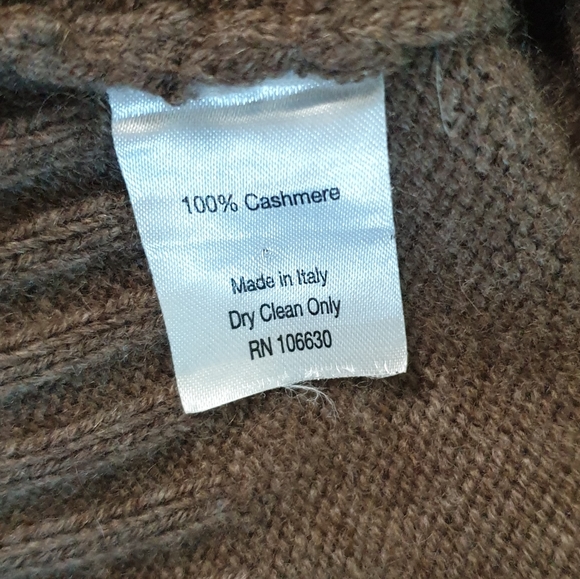 ENZO MANTOVANI Cashmere Cardigan Brown Button Down, Pockets size SMALL - Picture 5 of 5